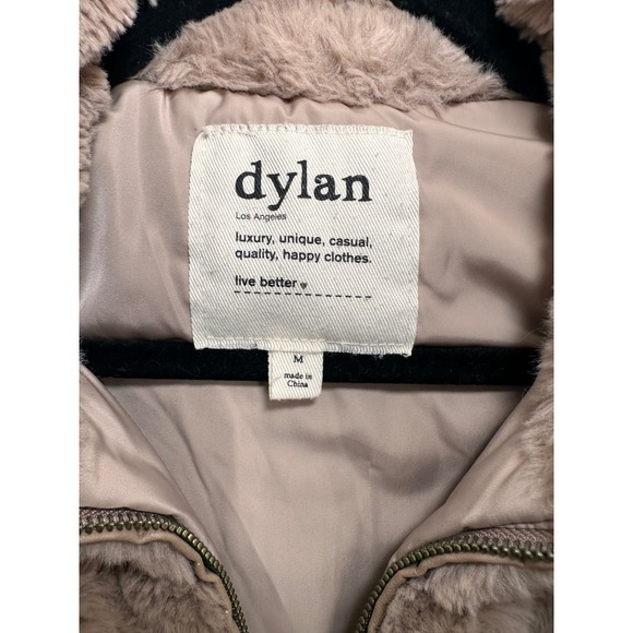 Dylan Los Angeles Faux Fur Vest Zip Front Pockets Women's Size M - Picture 3 of 6
